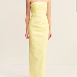 Lani Strapless Draped Maxi Dress - Lemonade